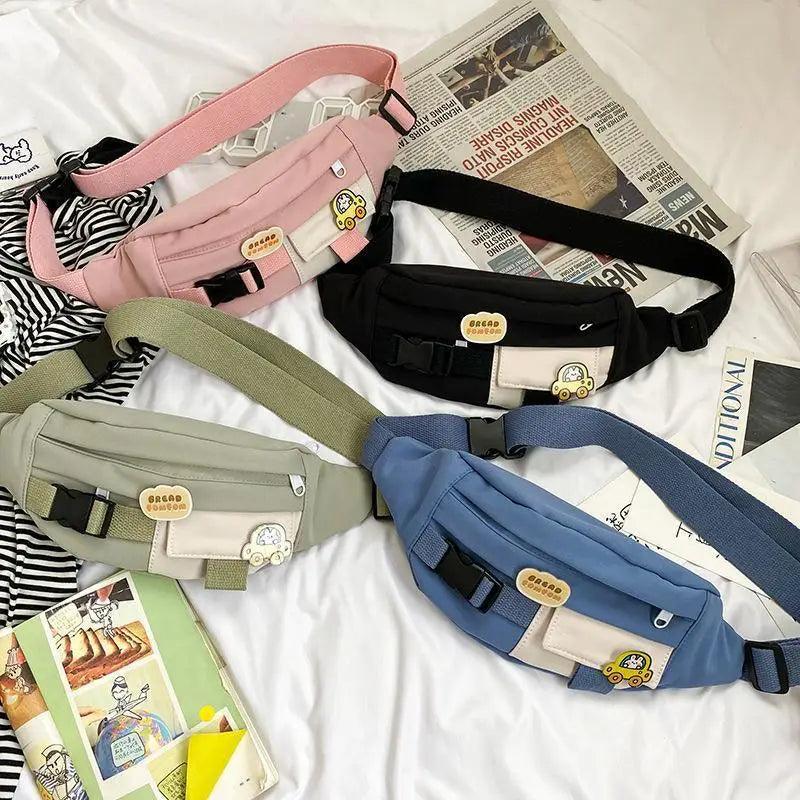 Cute Solid Color Fanny Pack For Girls Trendy Crossbody Chest Bag Belt Waist Packs Workout Traveling Dog Walking Casual