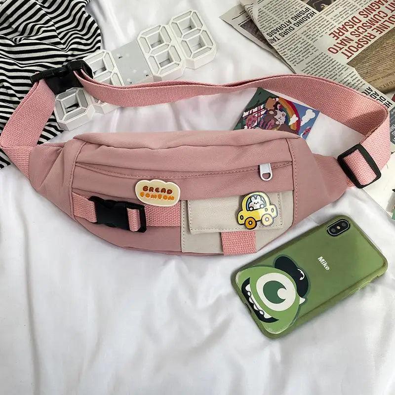 Cute Solid Color Fanny Pack For Girls Trendy Crossbody Chest Bag Belt Waist Packs Workout Traveling Dog Walking Casual