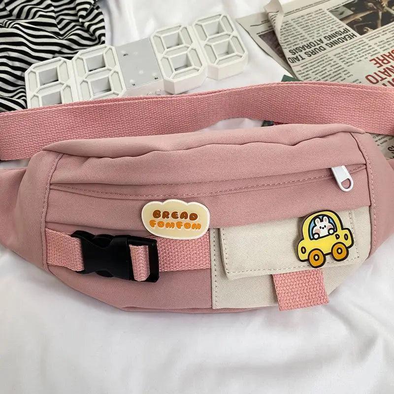 Cute Solid Color Fanny Pack For Girls Trendy Crossbody Chest Bag Belt Waist Packs Workout Traveling Dog Walking Casual