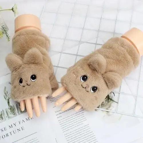 Cute Winter Warm Soft Half Finger Thick One Size Gloves For Women Fashionable Warm Comfortable Stylish Gloves For Girls - STEVVEX Fashion - 717, cartoon gloves, comfortable gloves, cute gloves, elegant gloves, fashionable gloves, gloves, gloves for girls, gloves for winter, gloves for women, half finger gloves, men gloves, new design gloves, soft gloves, trendy gloves, warm gloves, winter, winter gloves, women gloves - Stevvex.com