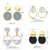 Cute Women’s Geometric Round And Long Earrings Contemporary Brass and Crystal Drop Earrings for Women Aand Girls