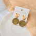 Cute Women’s Geometric Round And Long Earrings Contemporary Brass and Crystal Drop Earrings for Women Aand Girls - 7