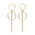 Cute Women’s Geometric Round And Long Earrings Contemporary Brass and Crystal Drop Earrings for Women Aand Girls - 22