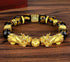 Luxury Black Obsidian Stone Beads Bracelet Gold Color Buddha Good Luck Wealth Bracelets for Women and Men