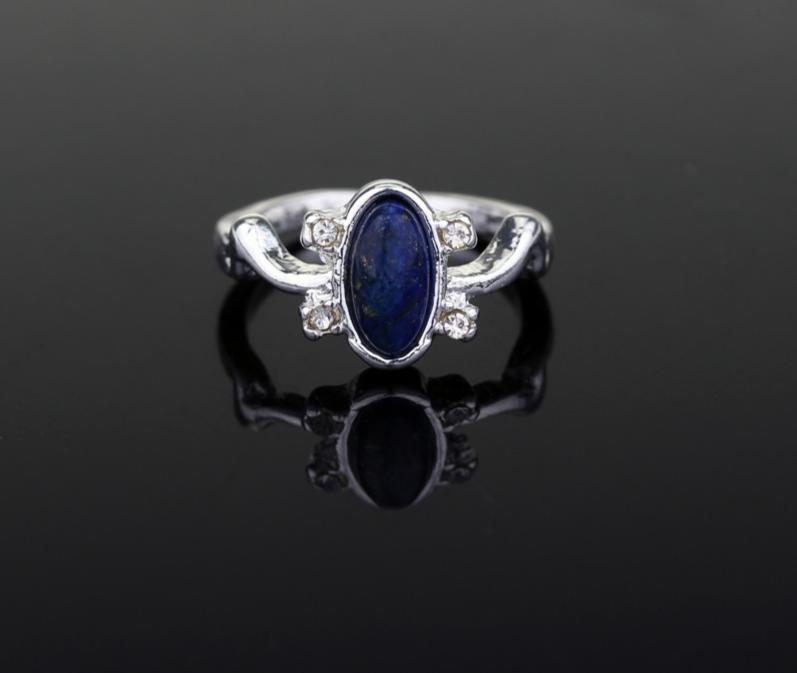 The Vampire Diaries Modern Rings Elena Gilbert Daylight Elegant Rings Vintage Crystal Ring With Blue Lapis Fashion Amazing Movies Jewelry Cosplay