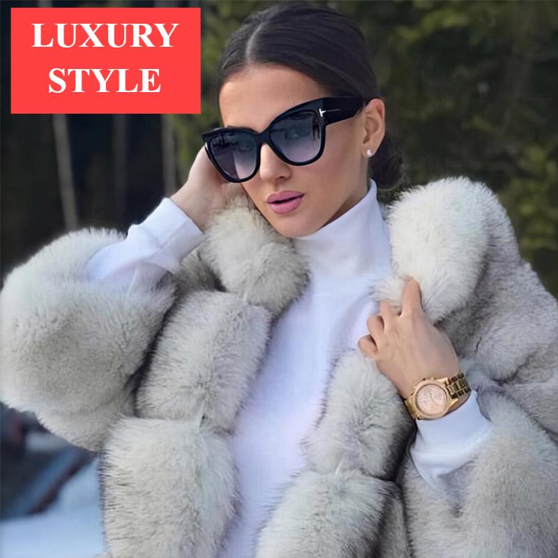 New Luxury Polarized Elegant Sunglasses for Women and Lady Luxury Designer Fashion  Cat Eye Style Oversized Sunglasses Gradient Sunglasses With UV400 Protection