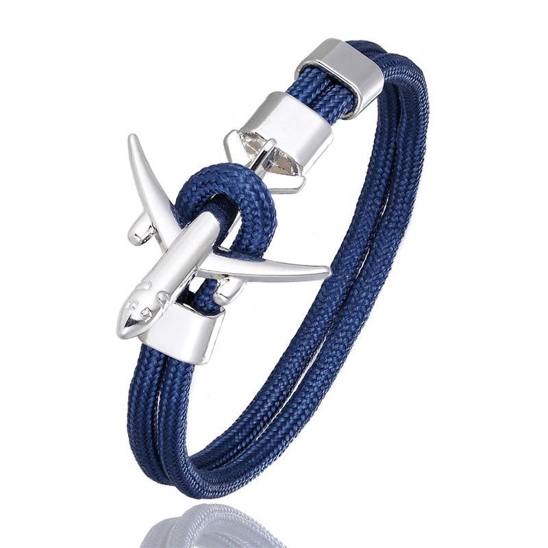 Luxury Plane Bracelets For Men and Women Charm Survival Rope Chain Paracord Bracelet Metal Airplane Hooks Summer Style