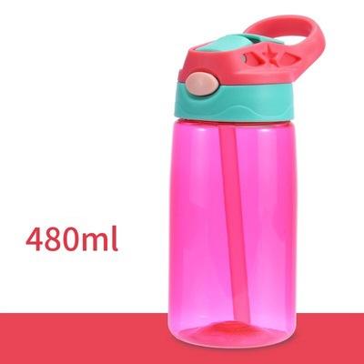 480ML Kids Water Cup Creative Safe Baby Feeding Cups With Straws Leakproof Water Bottles Outdoor Portable Children's Cups