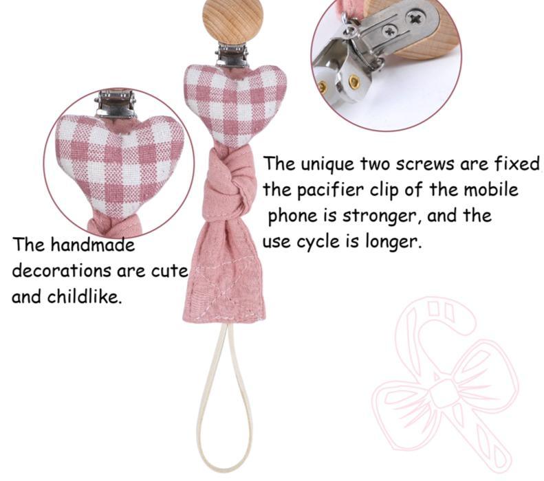 Handmade Modern Unique Baby Pacifier Chain Clip Cotton Cloth Plush Animal Toys Soother Nipples Holder For Baby