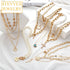 Bohemian Gold Necklaces For Women Multilayer Fashion Pearl Pendants Necklace Portrait Chokers Trendy New Jewelry Gift