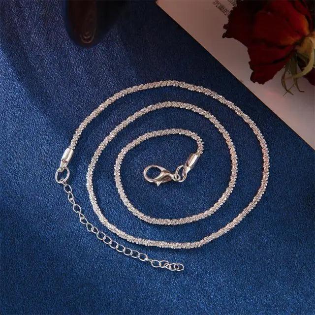 Dazzling Silver Color Chain Soft Choker Necklace For Women And Girls Trendy And Stylish Wedding Accessories