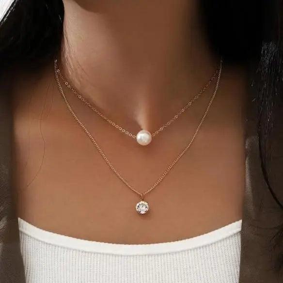 Dazzling Simple Crystal Geometric Gold Pendant Necklace Set for Women And Girls Female Vintage Jewelry - ALLURELATION - 572, Antique Jewelry, Best selling Nacklace, charming nacklace, Chocker Collar Jewelry, Choker Chains Necklace, copper heart necklace, Delicate necklace, fashionable necklace, gift jewelry, Gold Color Necklace, Jewelry, Jewelry for casual outfit, jewelry in demand, necklace, party jewelry, Party necklace, stylish necklace, trendy jewelry - Stevvex.com