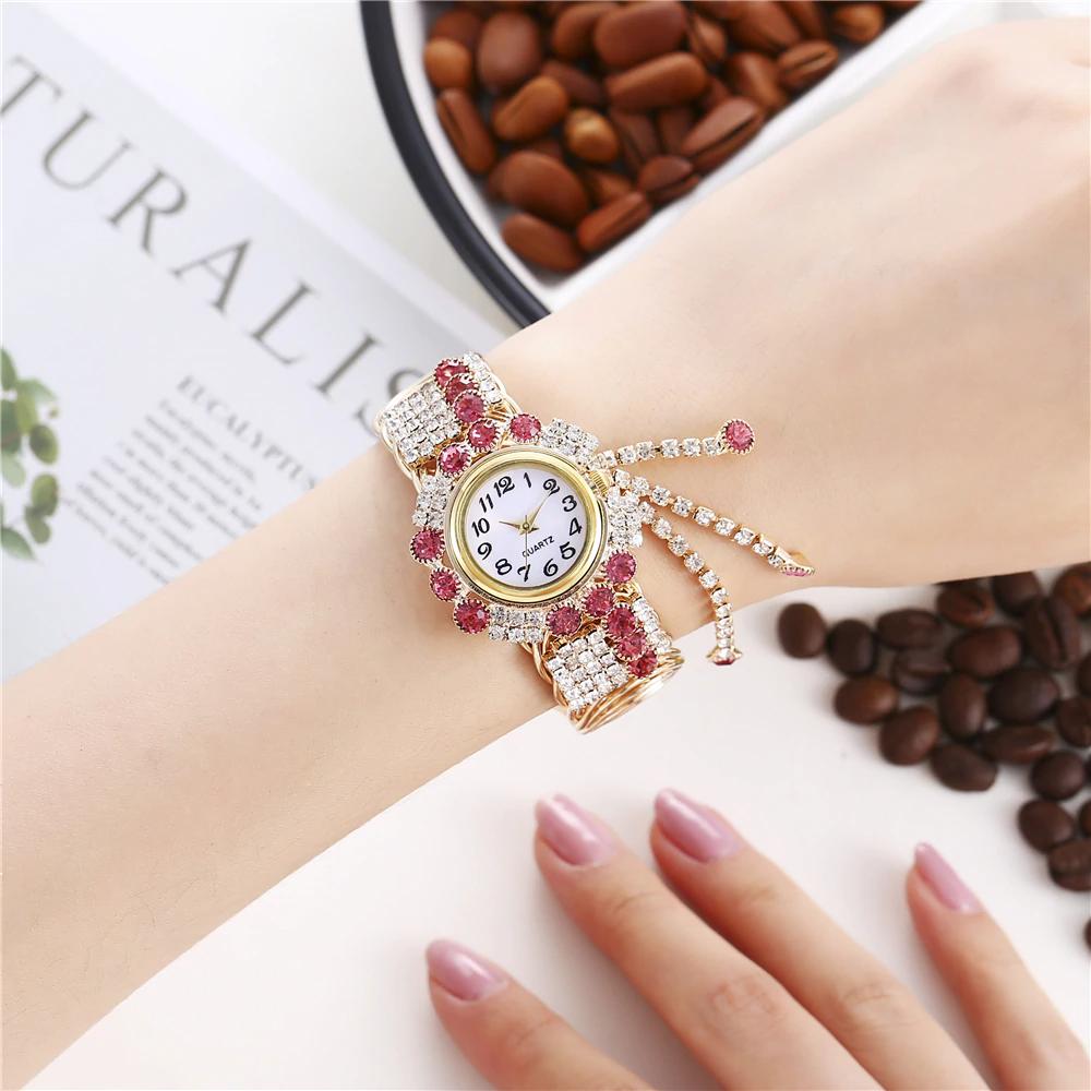 New Luxury Rhinestone Bracelet Watch Women Watches Ladies Wristwatch Clock For Female and Girls