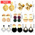 New Elegant Luxury Vintage Geometric Gold Dangle Drop Earrings For Women And Female Wedding