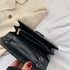 Delighted Black PU Leather Crossbody Chain Bags For Women And Girls Simple Fashionable Shoulder Small Handbags