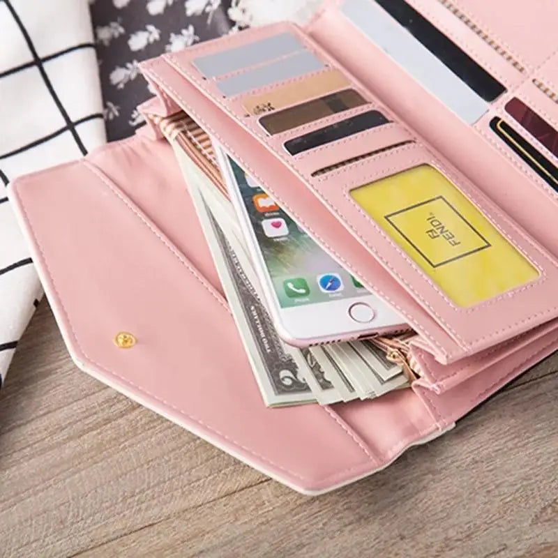 Delightful Small Floral PU Leather Money Purse For Women And Girls Fashion Designer Buckle Wallets for Female