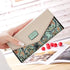 Delightful Small Floral PU Leather Money Purse For Women And Girls Fashion Designer Buckle Wallets for Female - Green