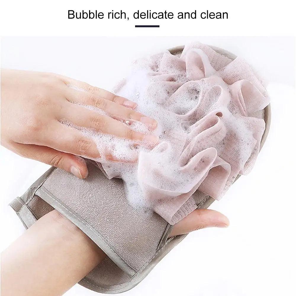 Double Sided 1PC Portable Scrub Bath Sponge For Shower Scrubber Body Cleaning Brush Elegant Gloves Shower Massage Towel Ball Bath Accessories - STEVVEX Beauty - 735, bath, bath glove, bath tool, bathroom accessories, body cleaning glove, cleaning glove, Double Sided Glove, Double Sided Scrub Glove, glove, luxury bath glove, luxury bath gloves, Scrub Glove - Stevvex.com