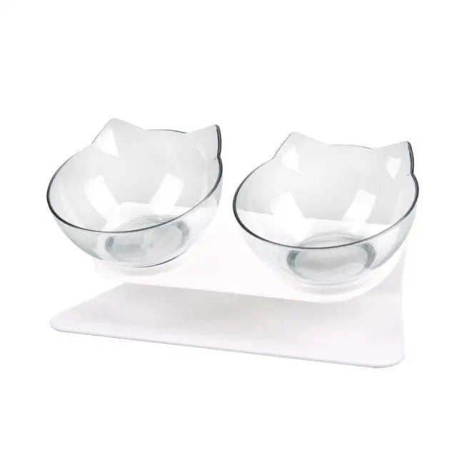 Double Transparent Non - slip Food Bowl With Protection For Cats Modern Kitten Food Bowl Pet Accessories - 4