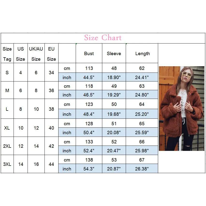 Durable Autumn Winter Faux Fur Coat For Women Casual Warm Soft Zipper Fur Jacket Plush Overcoat Pocket Plus Size Teddy