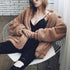 Durable Autumn Winter Faux Fur Coat For Women Casual Warm Soft Zipper Fur Jacket Plush Overcoat Pocket Plus Size Teddy