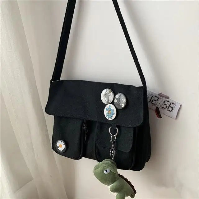 Durable Canvas Diagonal Cross Bag Youth Fashion And Casual Version Ladies Large Capacity Shoulder Bag For Women And Girls - ALLURELATION - 575, Anti-theft Shoulder Bag, Bags, Bags for Girls, Bags for Ladies, Bags For Teenagers, Bags For Women, Bags in Demand, Bags in Sale, Best Selling Bags, Birthday Gift, Black Bag, Book Bag, Canvas Handbags, Casual Ladies bags, Cross Body Bags, Hot sale Bags, Large Capacity Bags, Luxury Bags, School Bags, Vintage Style Shoulder Bags, Youth Fashion bags - Stevvex.com