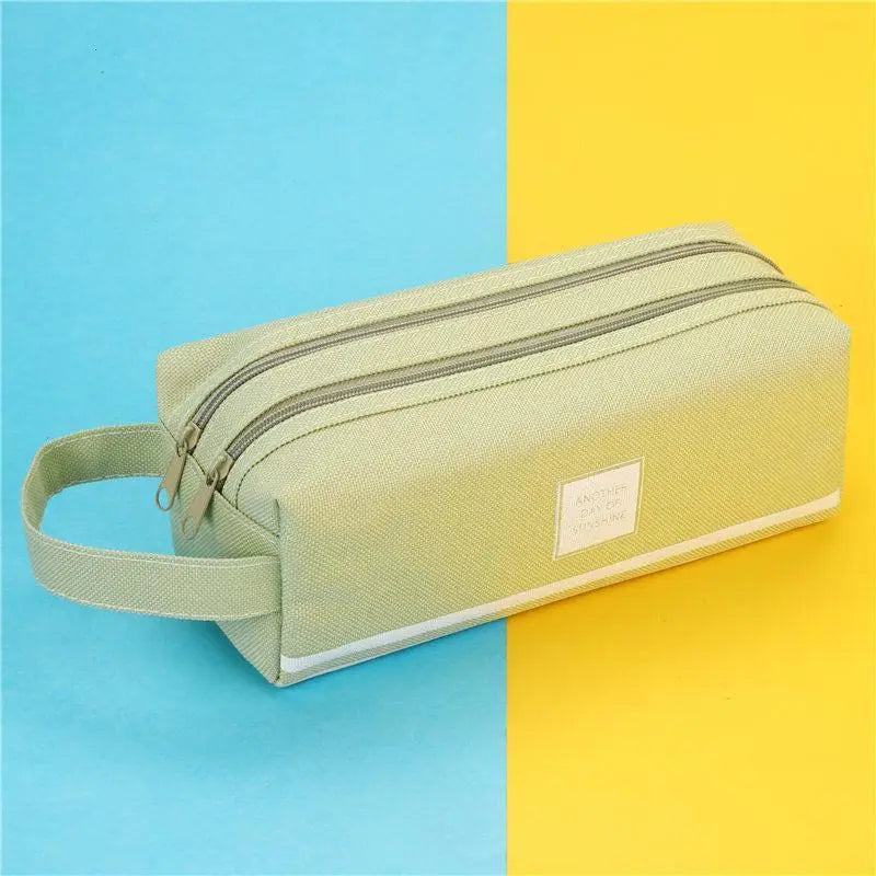 Durable Simple Large Capacity School Stationery Double Layer Case Students Unique Design High Quality Office Handbag