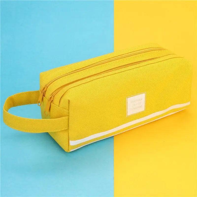 Durable Simple Large Capacity School Stationery Double Layer Case Students Unique Design High Quality Office Handbag