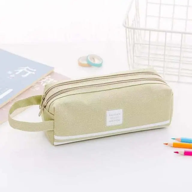 Durable Simple Large Capacity School Stationery Double Layer Case Students Unique Design High Quality Office Handbag