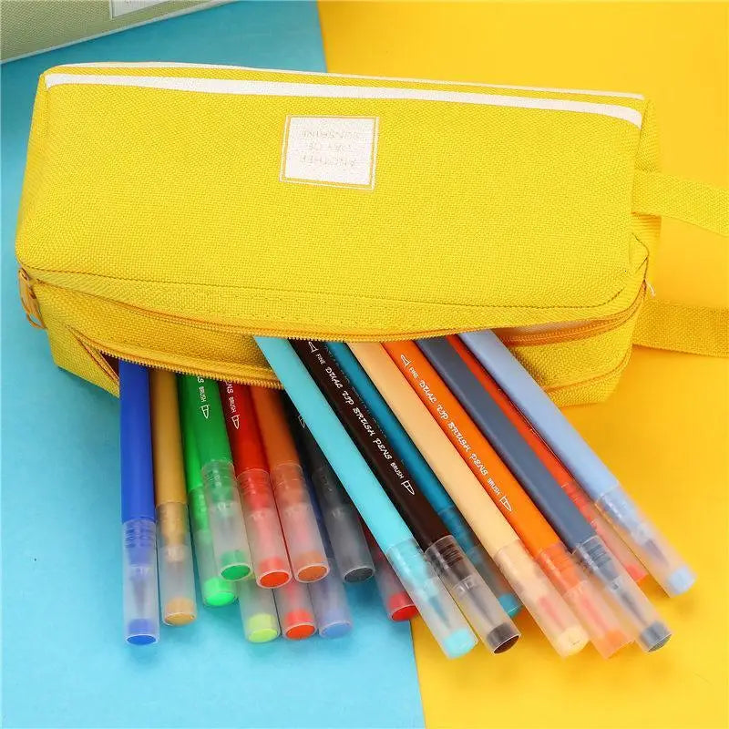 Durable Simple Large Capacity School Stationery Double Layer Case Students Unique Design High Quality Office Handbag