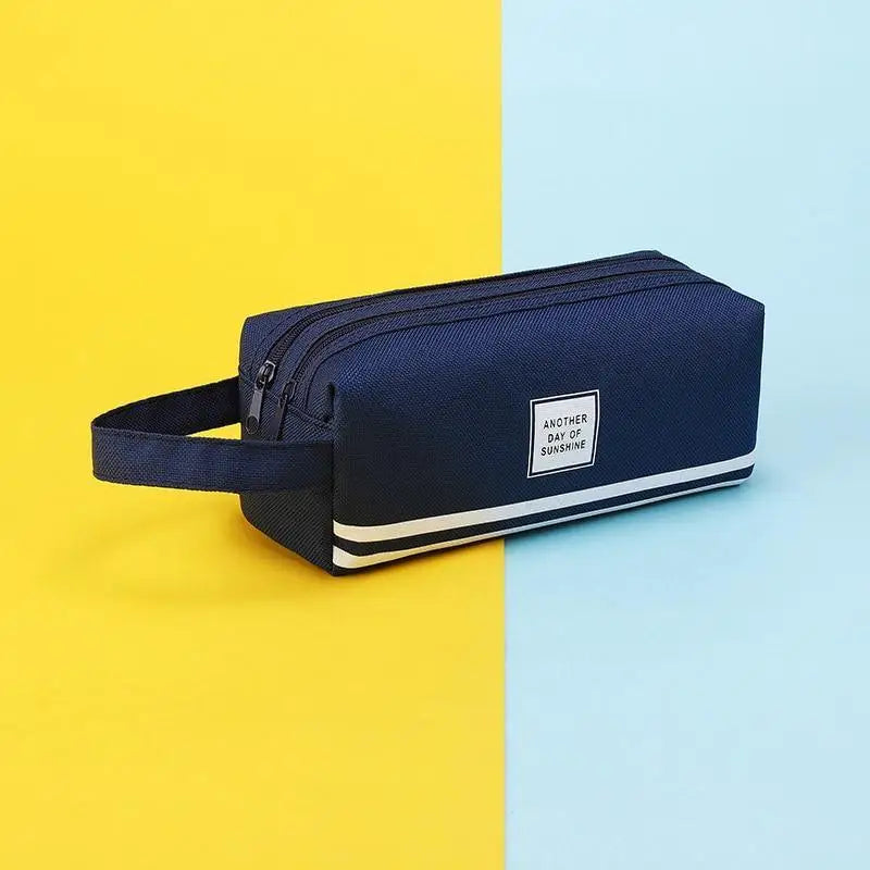 Durable Simple Large Capacity School Stationery Double Layer Case Students Unique Design High Quality Office Handbag