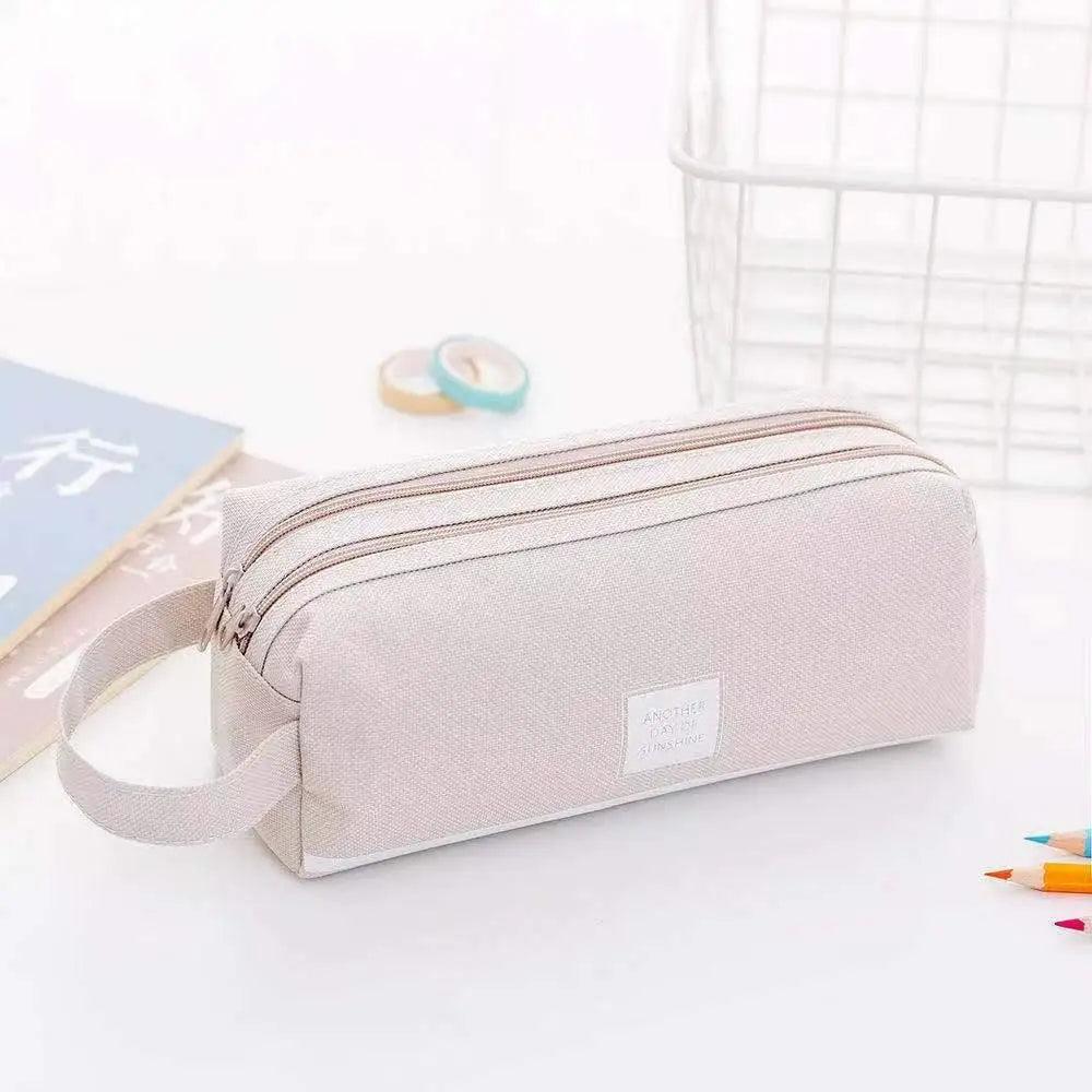 Durable Simple Large Capacity School Stationery Double Layer Case Students Unique Design High Quality Office Handbag