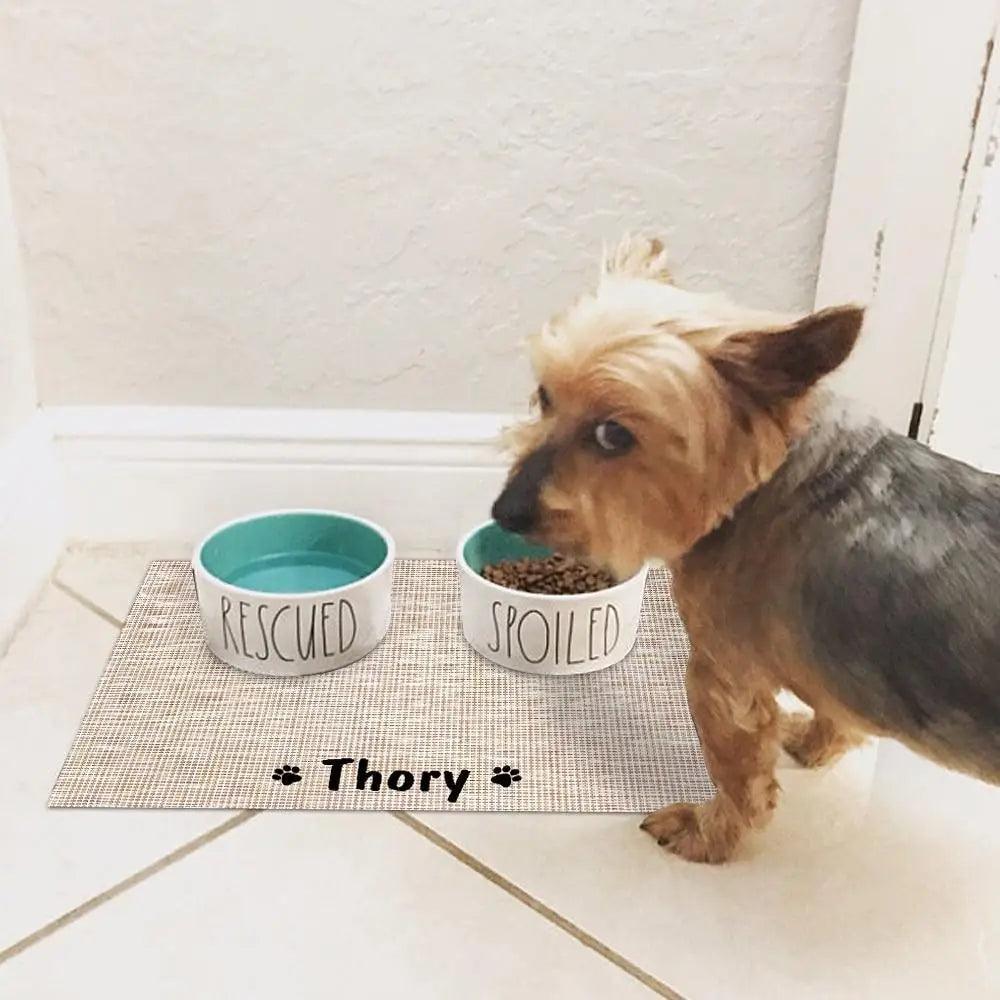 Durable Waterproof Pet Feeding Mat Water Cushion Non- Slip Personalized Pet Mat For Dog Cat Bowl Drinking Feeding Mat - ALLURELATION - 501, 581, chewproof pet bowl mat, Dog Bowl Placemat, Dog Cat Custom Name mat, Dogs, Dogs bad, Dogs Bed Mat, Easy Wash feeding pet mats, Non- Slip Mat, Personalized Pet Bowl, Pet Bowl Mat Waterproof, Pet Food Pad, portable dogs mat, Reuseable dogs sleeping metress, scratch resistant dogs mat, Washable Puppy Training Pad - Stevvex.com