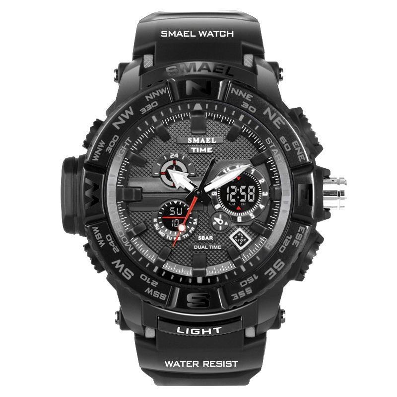 New Luxury Sport Watch With Dual Display LED Digital Analog Electronic Quartz  Display and Waterproof 30M protection