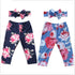 Luxury Modern Girls Summer Floral Baby Girls Pant with Headband Newborn Kid Girls Floral Bottoms Long Pants Trousers  In Flower Design  For Girls With Bow