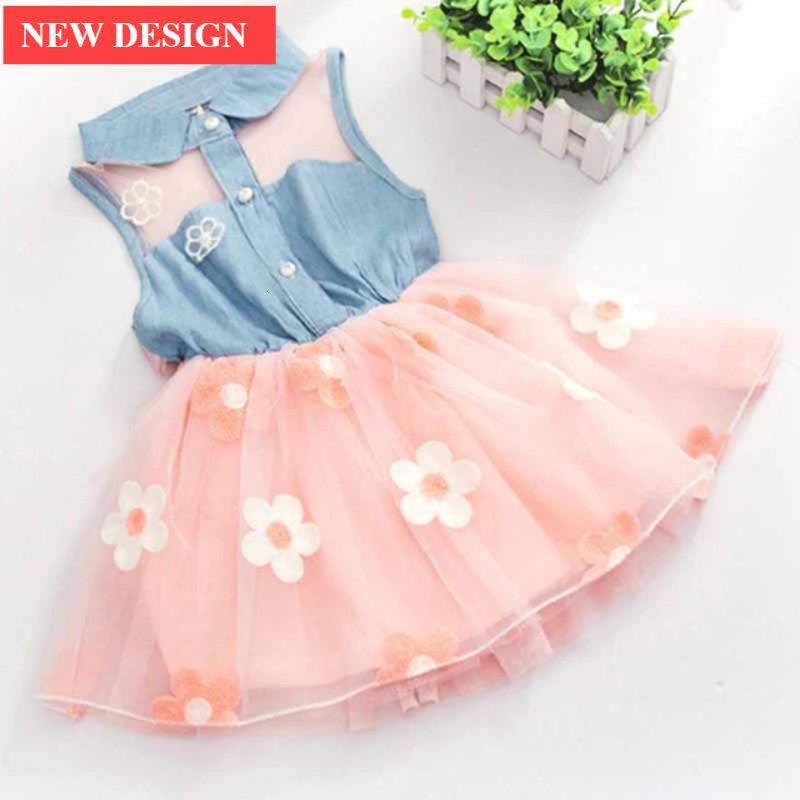 Children's Wear Dress Girls  Dresses For Party and Wedding with 100% Cotton Striped Lapel Fly Sleeves