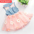 Children's Wear Dress Girls  Dresses For Party and Wedding with 100% Cotton Striped Lapel Fly Sleeves