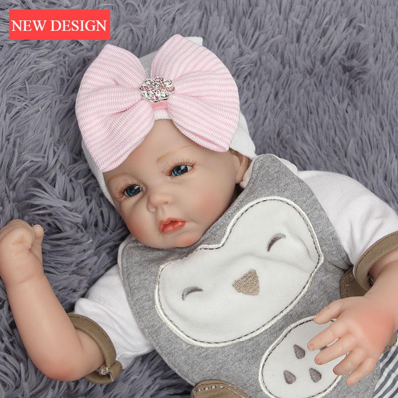 Modern Luxury Baby Girl Cotton Knit Striped Baby Caps With Big Bow For Baby Girls In Elegant Style