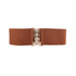 Elastic Wide Strap Plus Size Belts For Women Classic Party And Casual Dress Metal Snap Button Belts For Women - Brown