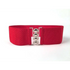 Elastic Wide Strap Plus Size Belts For Women Classic Party And Casual Dress Metal Snap Button Belts For Women - Red