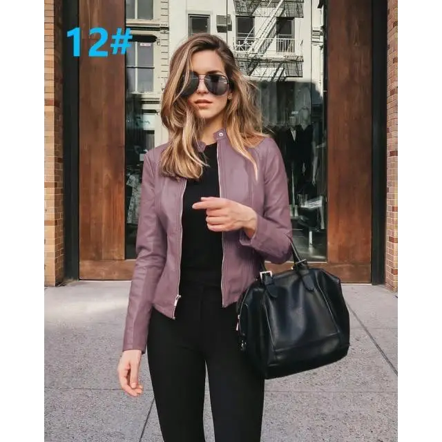 Elegance Autumn And Winter New Solid Color Jacket For Women’s PU Leather Warmth Fashion Long - Sleeved Jacket