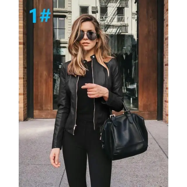 Elegance Autumn And Winter New Solid Color Jacket For Women’s PU Leather Warmth Fashion Long - Sleeved Jacket