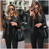 Elegance Autumn And Winter New Solid Color Jacket For Women’s PU Leather Warmth Fashion Long - Sleeved Jacket