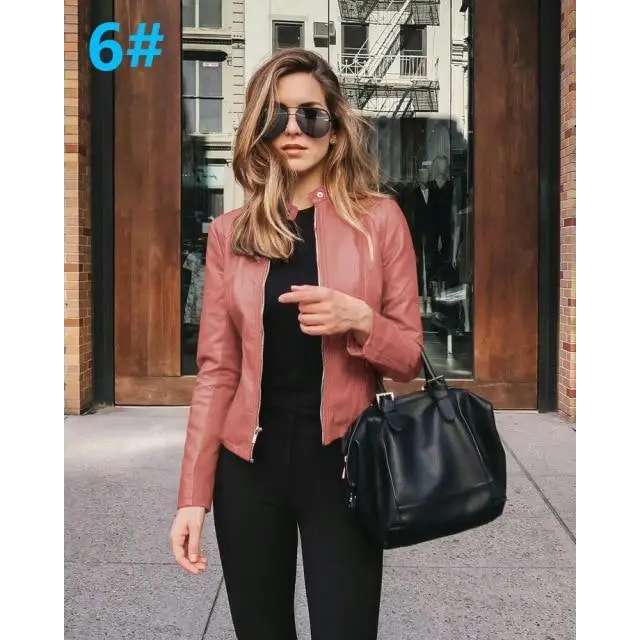 Elegance Autumn And Winter New Solid Color Jacket For Women’s PU Leather Warmth Fashion Long - Sleeved Jacket