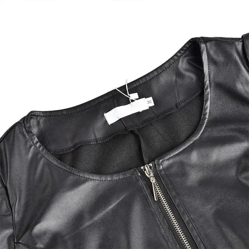 Elegance Autumn And Winter New Solid Color Jacket For Women’s PU Leather Warmth Fashion Long - Sleeved Jacket