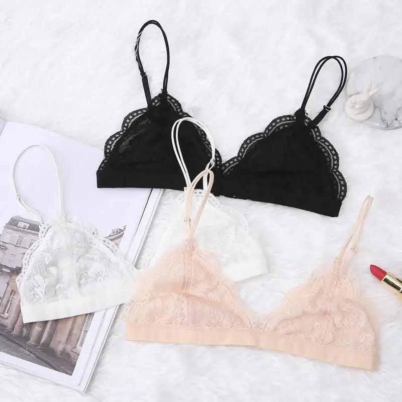 Elegance Lace Thin Triangle Bra For Women Wireless Lingerie Transparent Solid White/Black - ALLURELATION - 570, attractive Bra, Best Selling ladies Undergarments, Bra, Bra for Girls, Bra For Ladies, Bra for Women, Bridal Under garments set, Elegance Undergarments, Fancy Bra, High Quality Bra, Lace Thin Triangle Bra, Ladies Undergarments, Luxury Bra, skin friendly bra, Trendy Triangle Bra, Wedding Bra set, wireless Lingerie Underwear - Stevvex.com