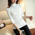 Elegance Solid White and Black Tops,Sweaters Winter Long Sleeve Turtleneck Pullovers Women’s Sweaters Female Clothing