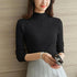 Elegance Solid White and Black Tops,Sweaters Winter Long Sleeve Turtleneck Pullovers Women’s Sweaters Female Clothing