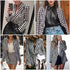 Elegance Women Tweed Jackets Fashionable Office Ladies Black Tassel Houndstooth Coats Female Autumn Vintage Thick Plaid