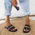 Elegant Black Women Chain Flip Flops Luxury Design Sandal Women Outdoor Slippers Casual Style Sandals - STIL8888YHNBP